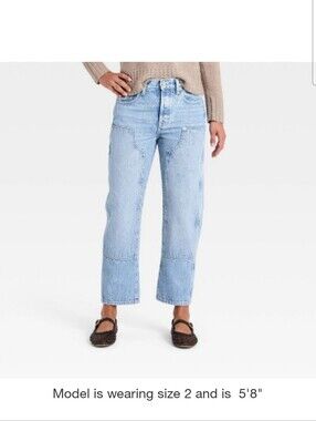 Nwt Universal Thread Mid Rise Boyfriend Utility Cargo Jeans 2r 2